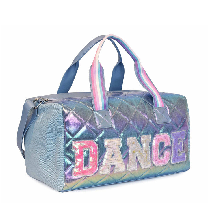 Dance' Sequins Metallic Quilted Large Duffle Bag