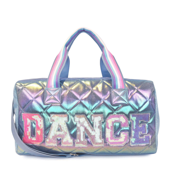Dance' Sequins Metallic Quilted Large Duffle Bag