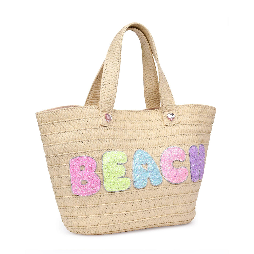 Beach' Straw Tote Bag