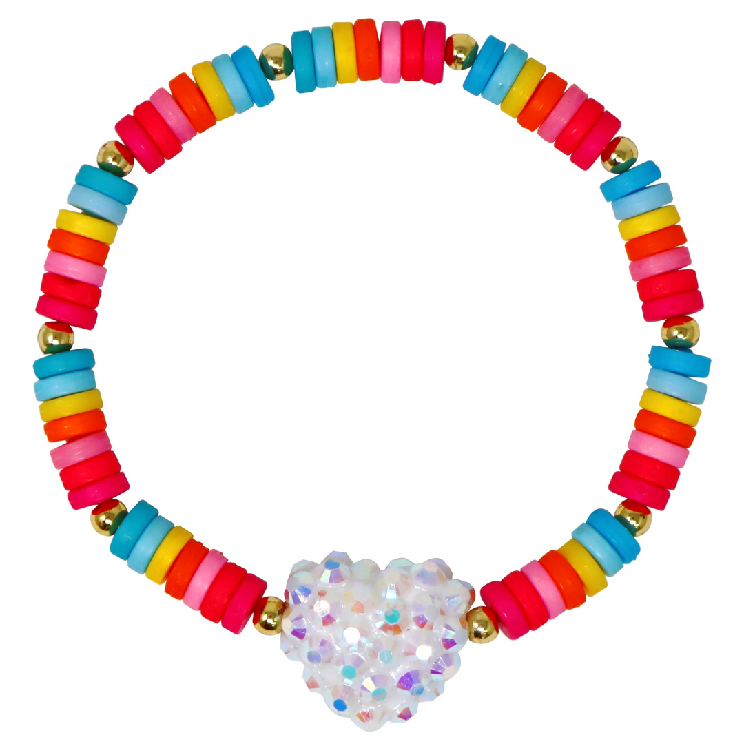 Rainbow Jewelled Heart Bracelet