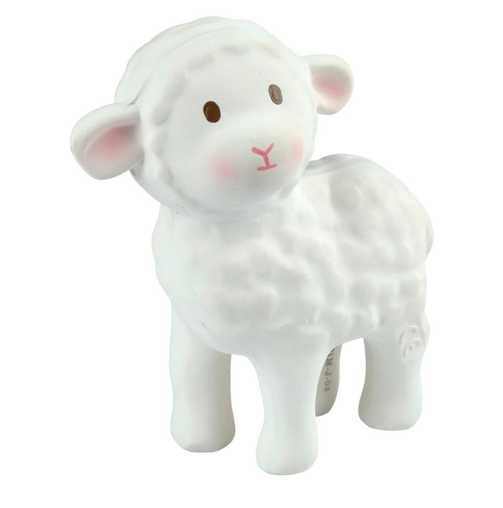 Bahbah the Lamb Organic Natural Rubber Teether, Rattle & Bath Toy