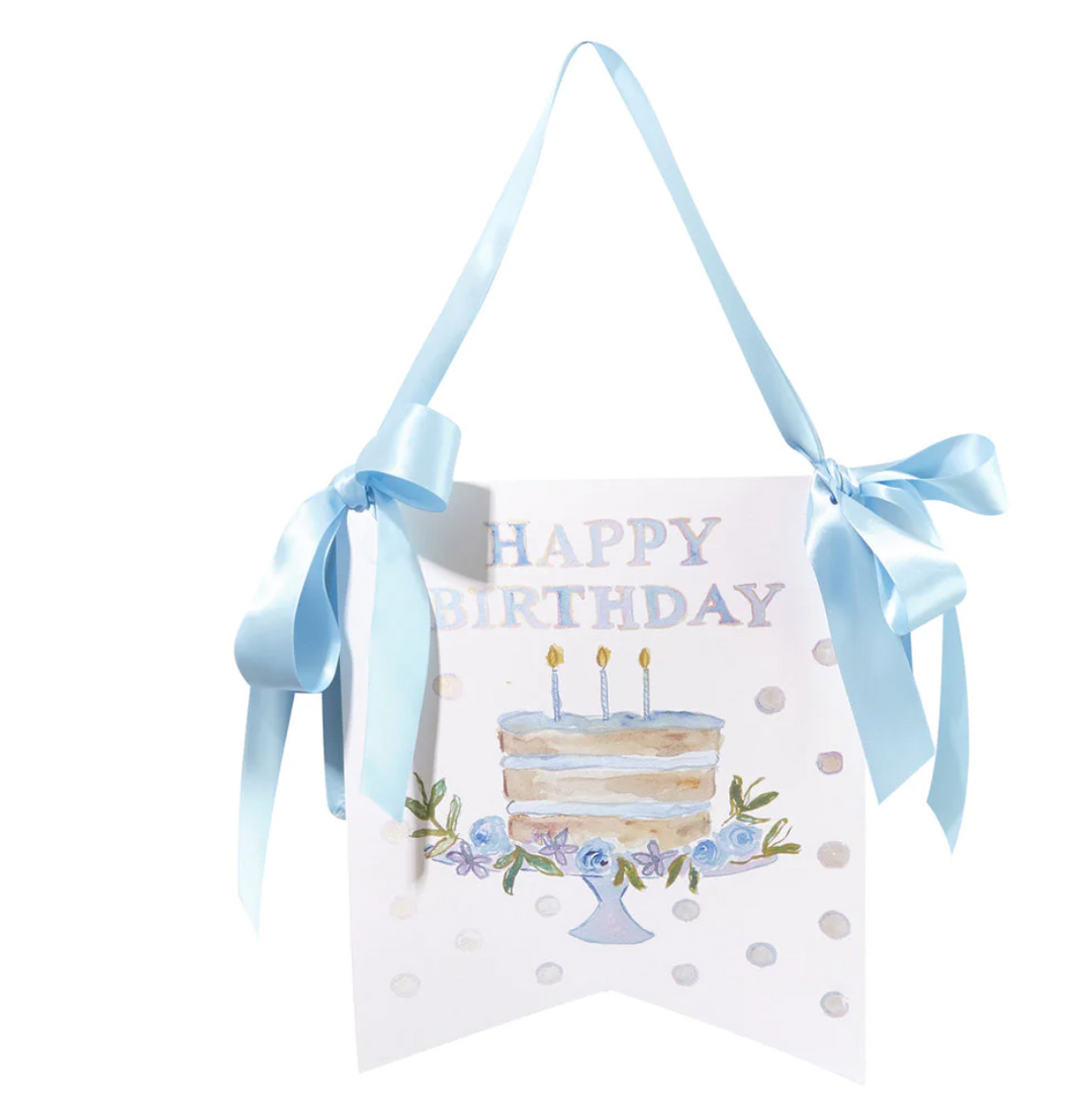 BLUE HAPPY BIRTHDAY CAKE HANGER - Victoria's Toy Station