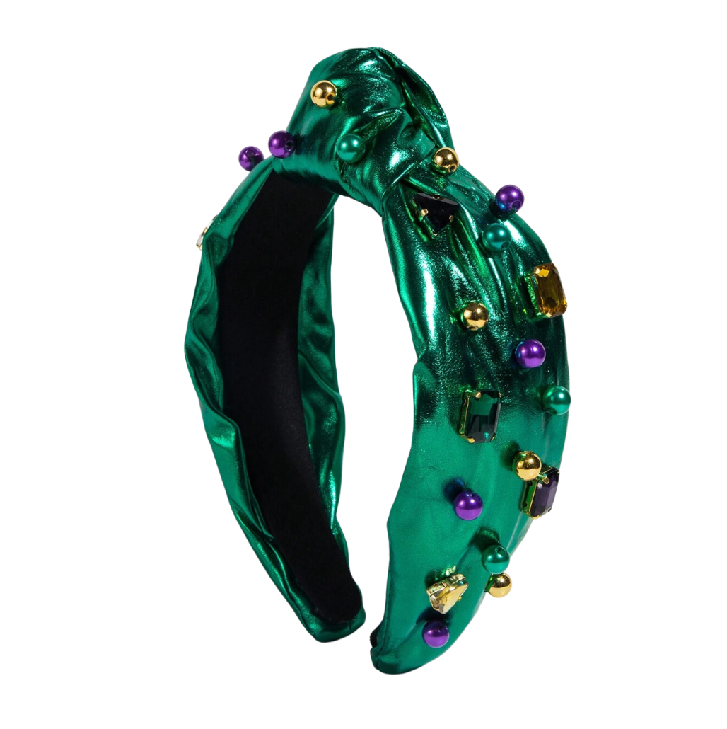 Mardi Gras Headband With Gemstones And Pearls
