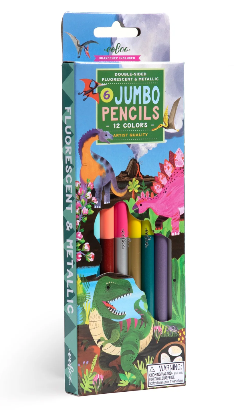 DINO 6 Jumbo Double-Sided Pencils