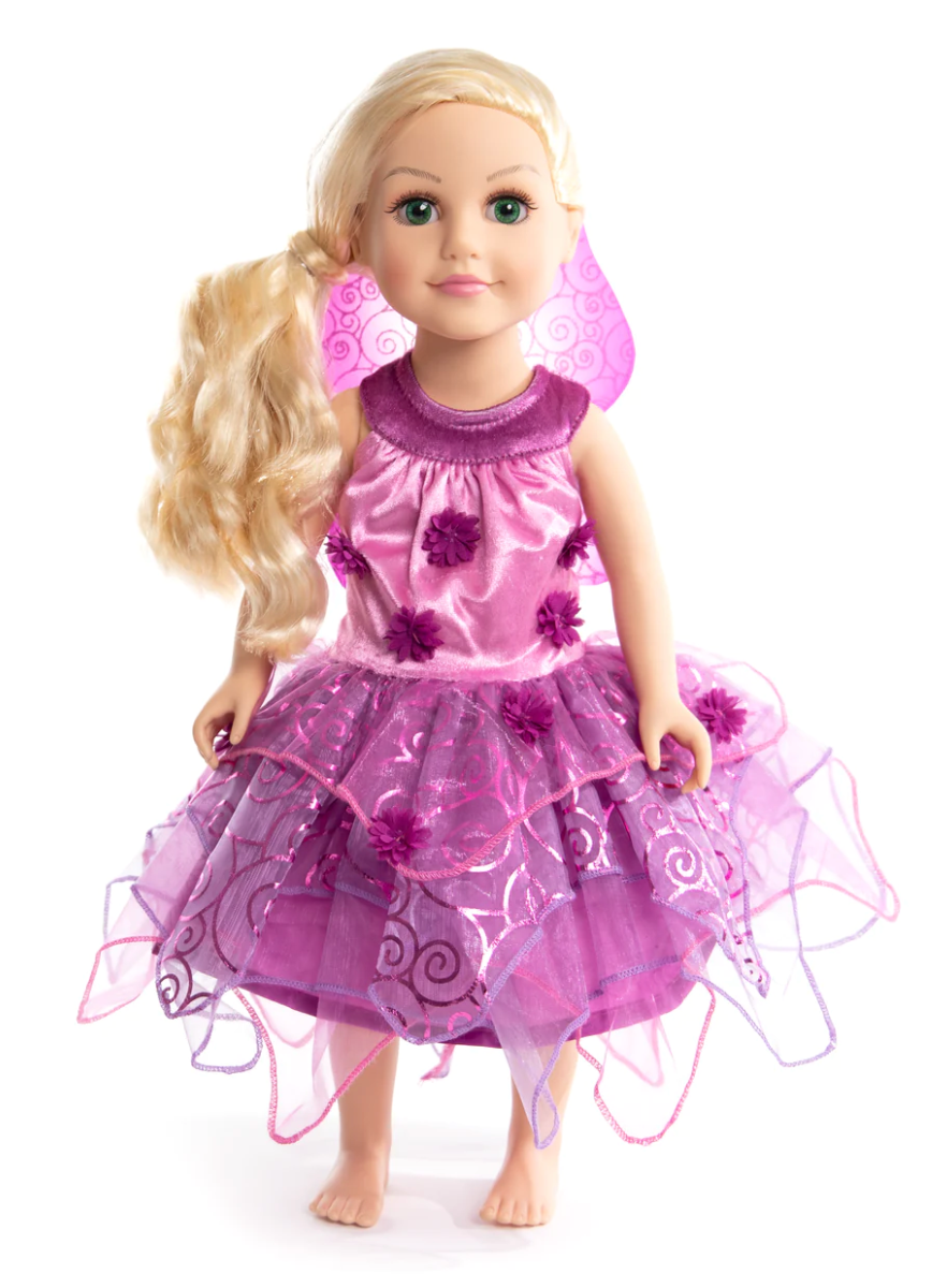 Doll Dress Purple Fairy w/ wings
