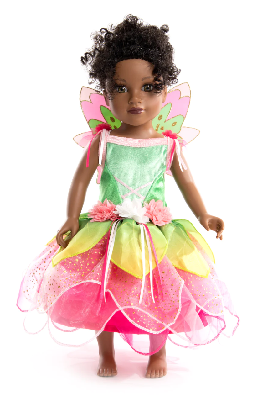 Springtime Fairy with Wings Doll Dress