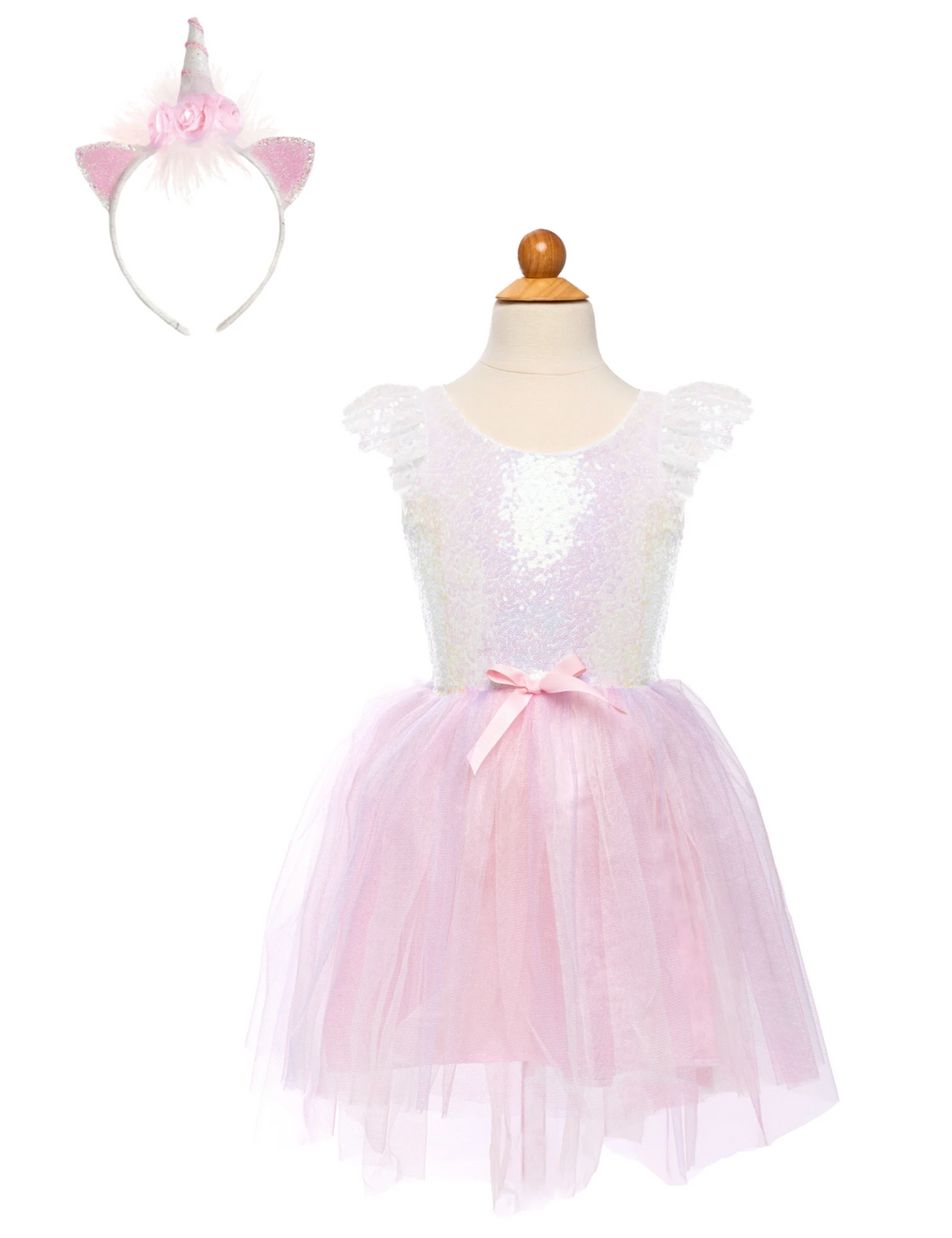 Dreamy Unicorn Dress & Headband Iridescent/Pink