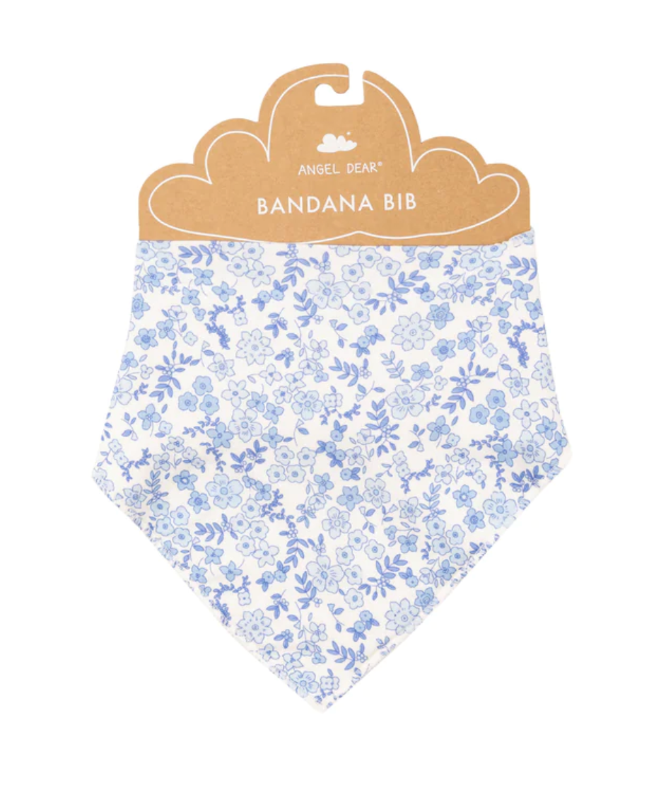 Blue Calico Floral Bandana Bib O/S - Victoria's Toy Station