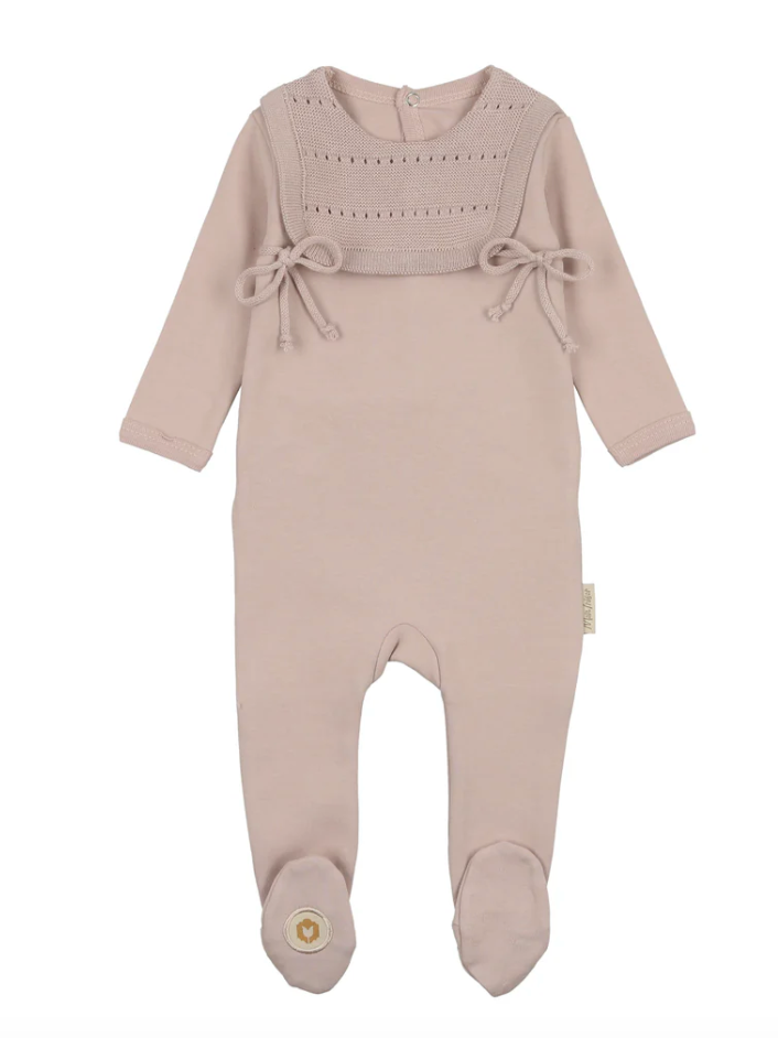 Rose Smoke Knitted Nobility Girls Footie - Victoria's Toy Station
