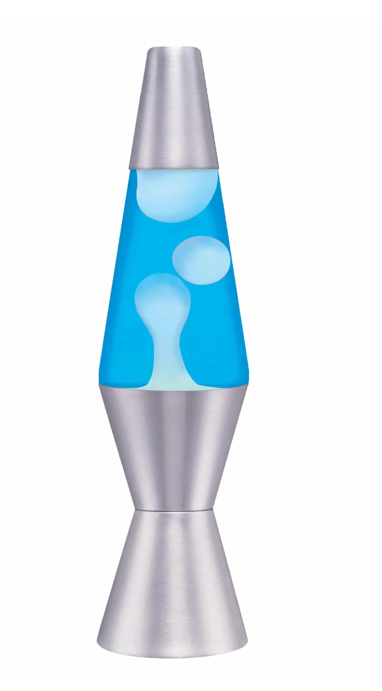 Lava Lamp White, Blue, Silver 14.5"
