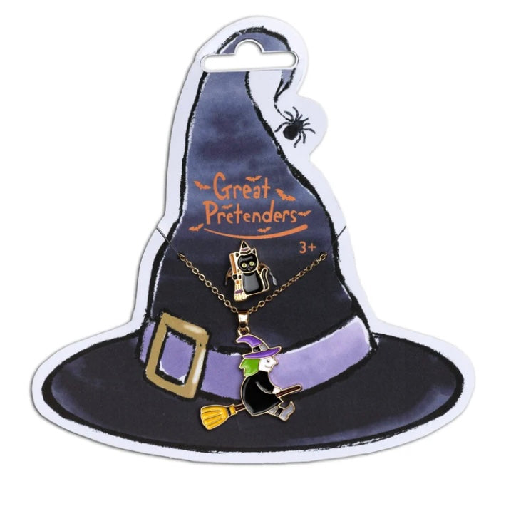 Witch Necklace with Black Cat Ring - Victoria's Toy Station