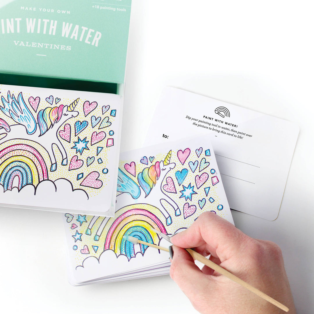 Paint With Water Valentines - Unicorn 18pk - Victoria's Toy Station