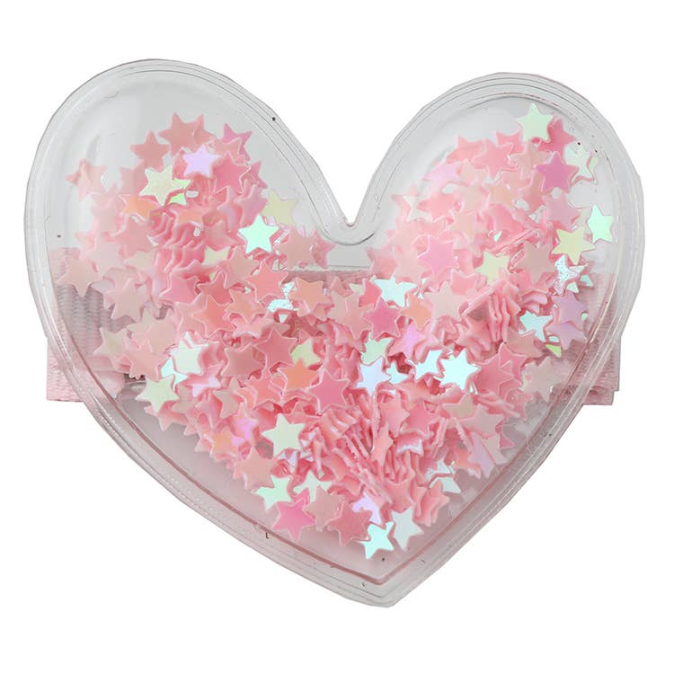 Confetti Heart Hair Clips pink