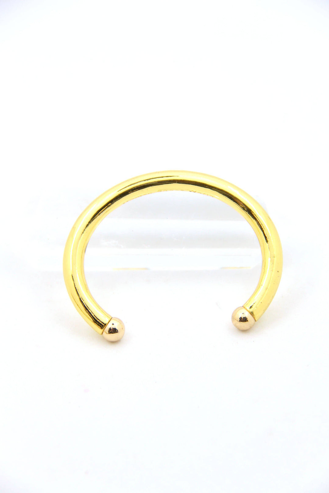 Luxe Enamel Cuff Bracelet with Golden Ball Ends