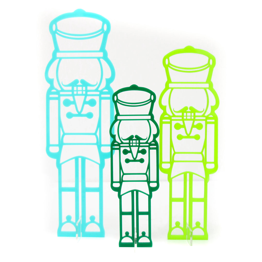 Green and Blue Acrylic Nutcracker Sets for Christmas - Victoria's Toy Station