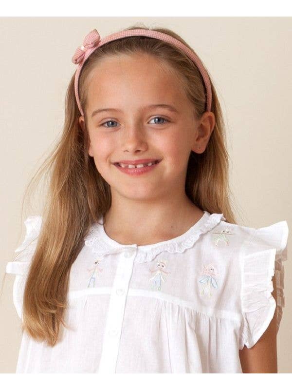 Little People White Cotton Dress - Embroidered - Victoria's Toy Station