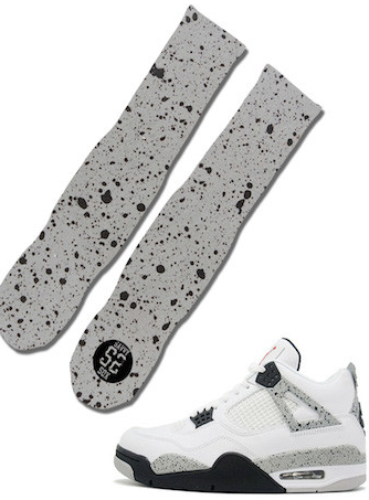 RETRO WHITE CEMENT JORDAN 4 s INSPIRED Basketball Socks Victoria s Toy Station