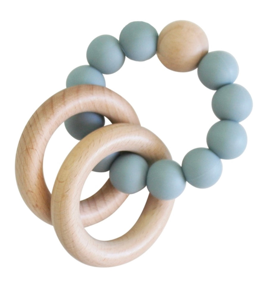 Ether Beechwood Teether Ring Rattle Set