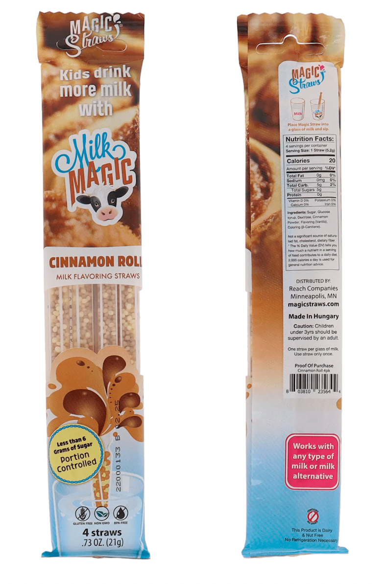 Milk Magic Cinnamon Roll Straws