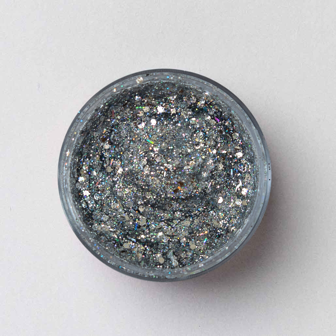 "Tinsel" Silver Glitter Gel - Hair, Face, and Body