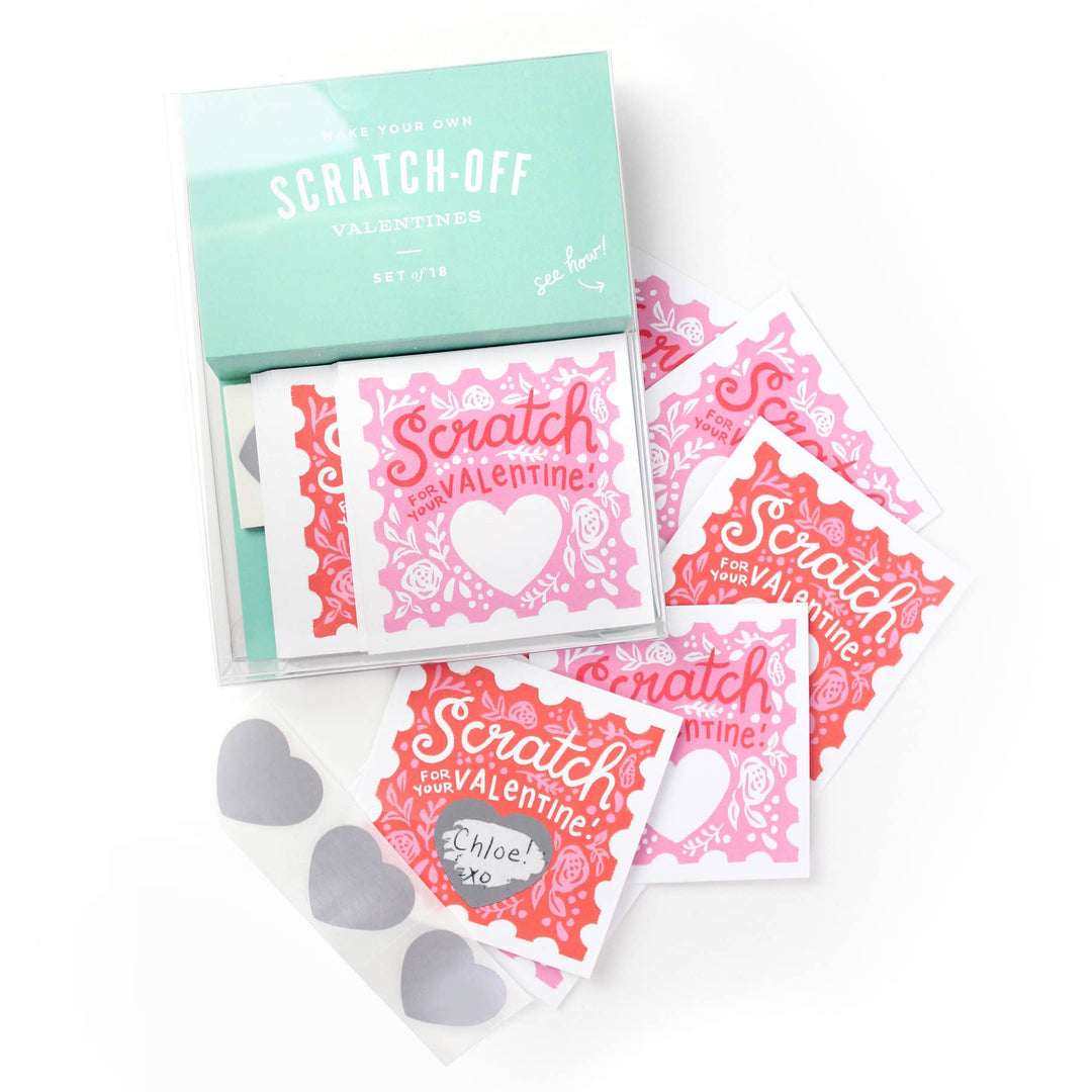 Floral Scratch-off Valentines - 18pk - Victoria's Toy Station