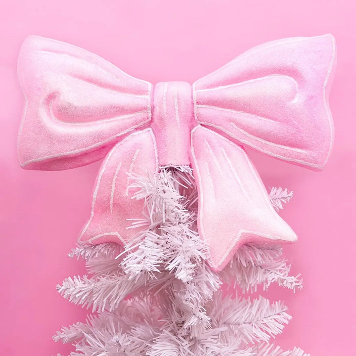 Pink Glitter Bow Tree Topper (pre-Order)