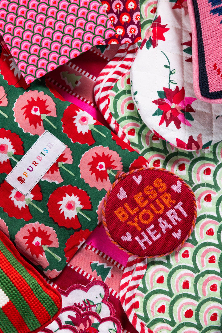 Bless Your Heart-Needlepoint Ornament - Victoria's Toy Station