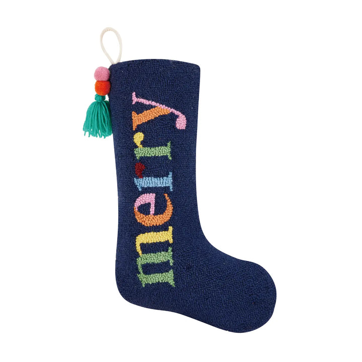 Merry Stocking with Pom Pom Tassel - Victoria's Toy Station