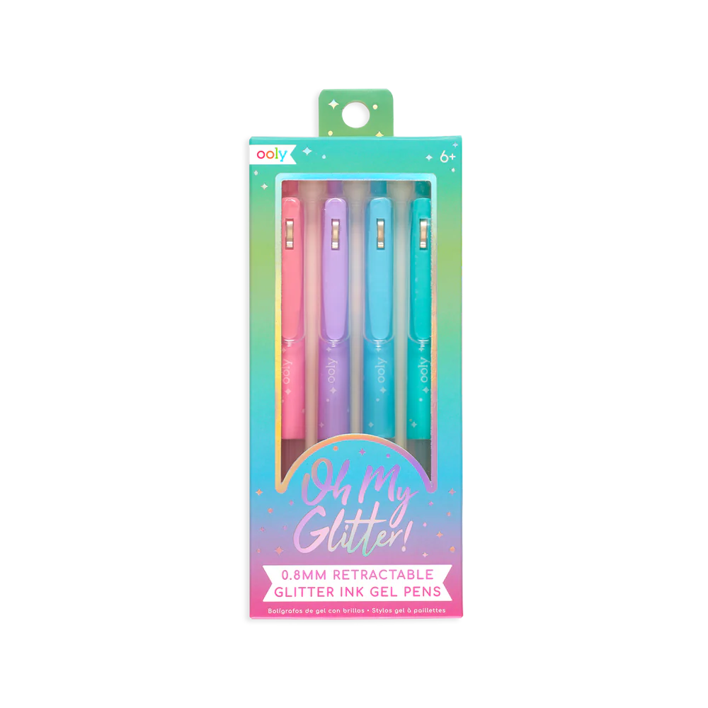 Oh My Glitter! Retractable Gel Pens - Set of 4 - Victoria's Toy Station