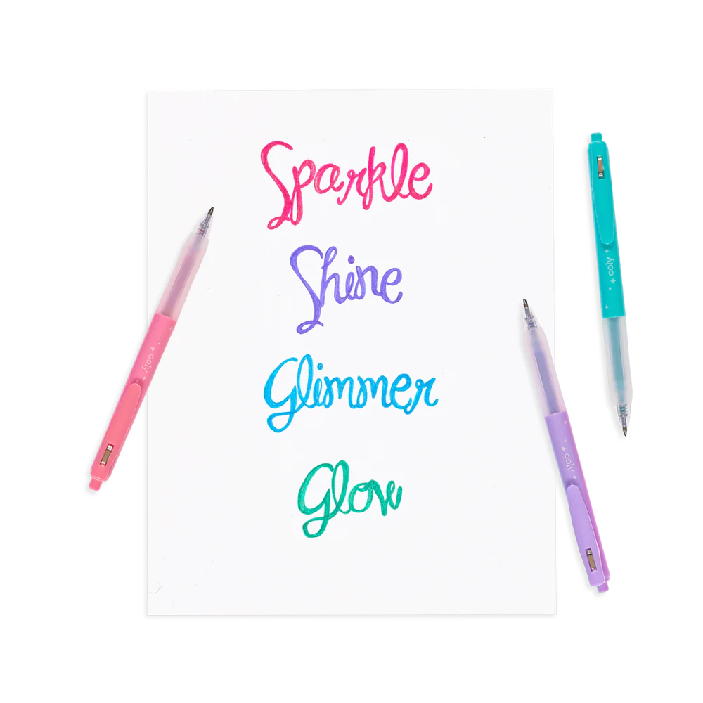 Oh My Glitter! Retractable Gel Pens - Set of 4 - Victoria's Toy Station