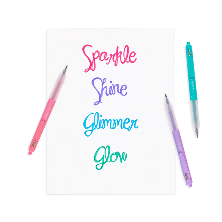 Oh My Glitter! Retractable Gel Pens - Set of 4 - Victoria's Toy Station