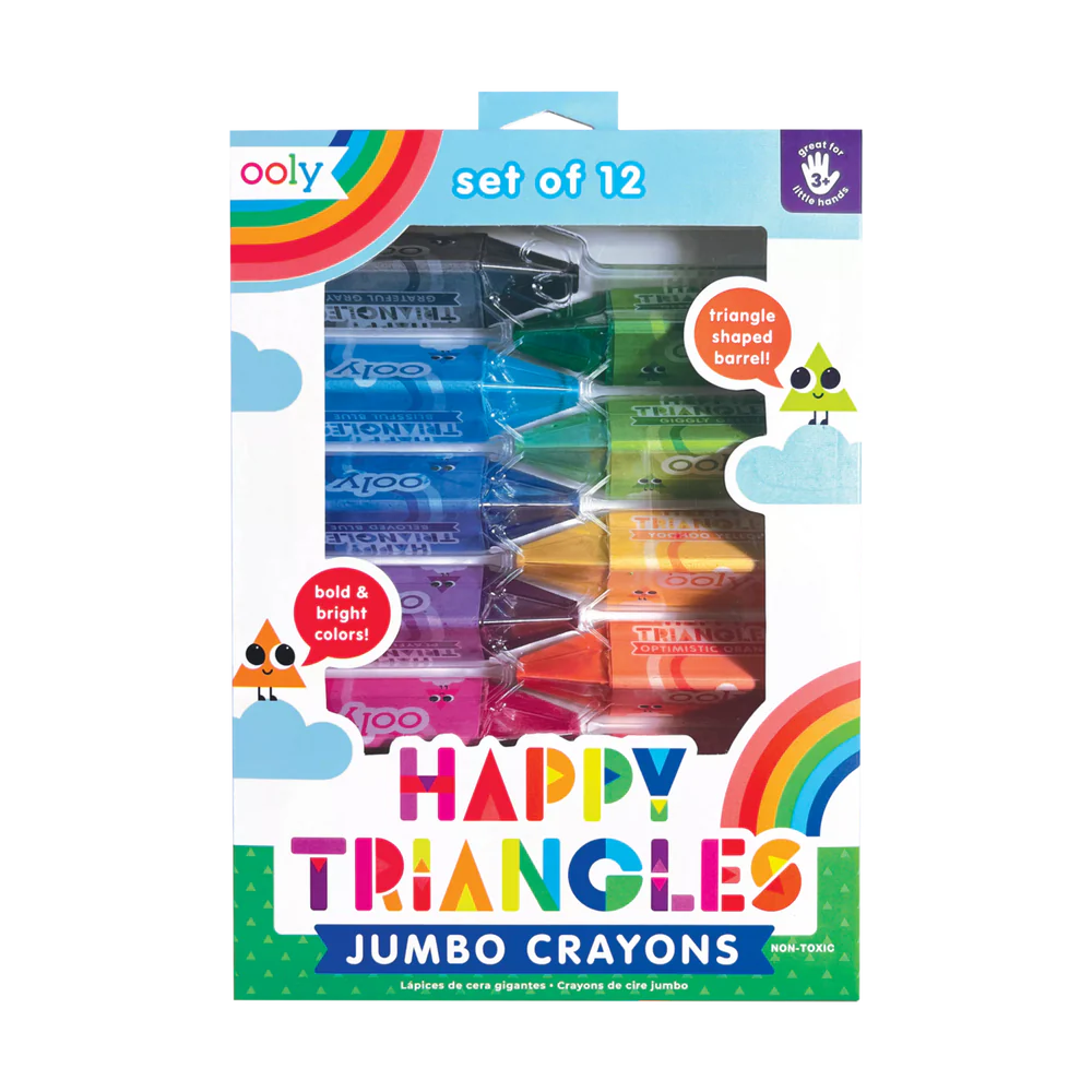 Happy Triangles Jumbo Crayons - Set of 12