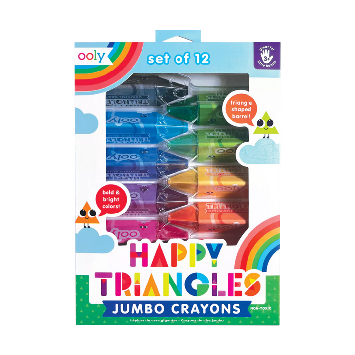 Happy Triangles Jumbo Crayons - Set of 12