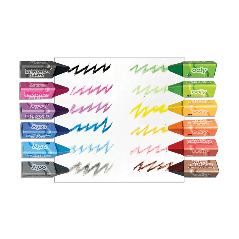 Happy Triangles Jumbo Crayons - Set of 12