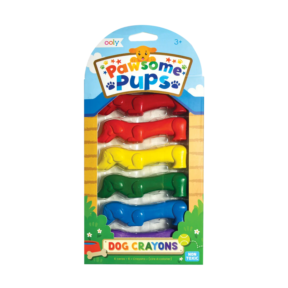 Pawsome Pups Dog Crayons - Set of 6 - Victoria's Toy Station