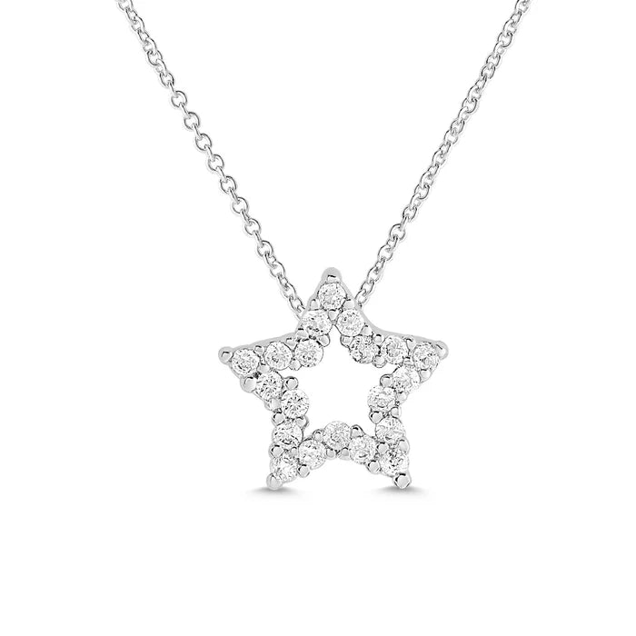 Open Star CZ Necklace in Sterling Silver - Victoria's Toy Station