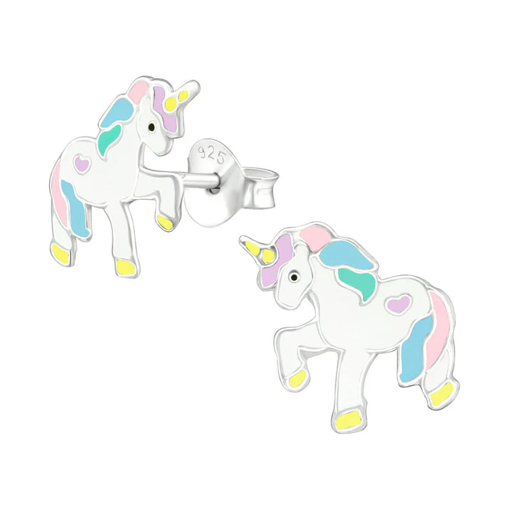 Unicorn Stud Earrings in Sterling Silver - Victoria's Toy Station