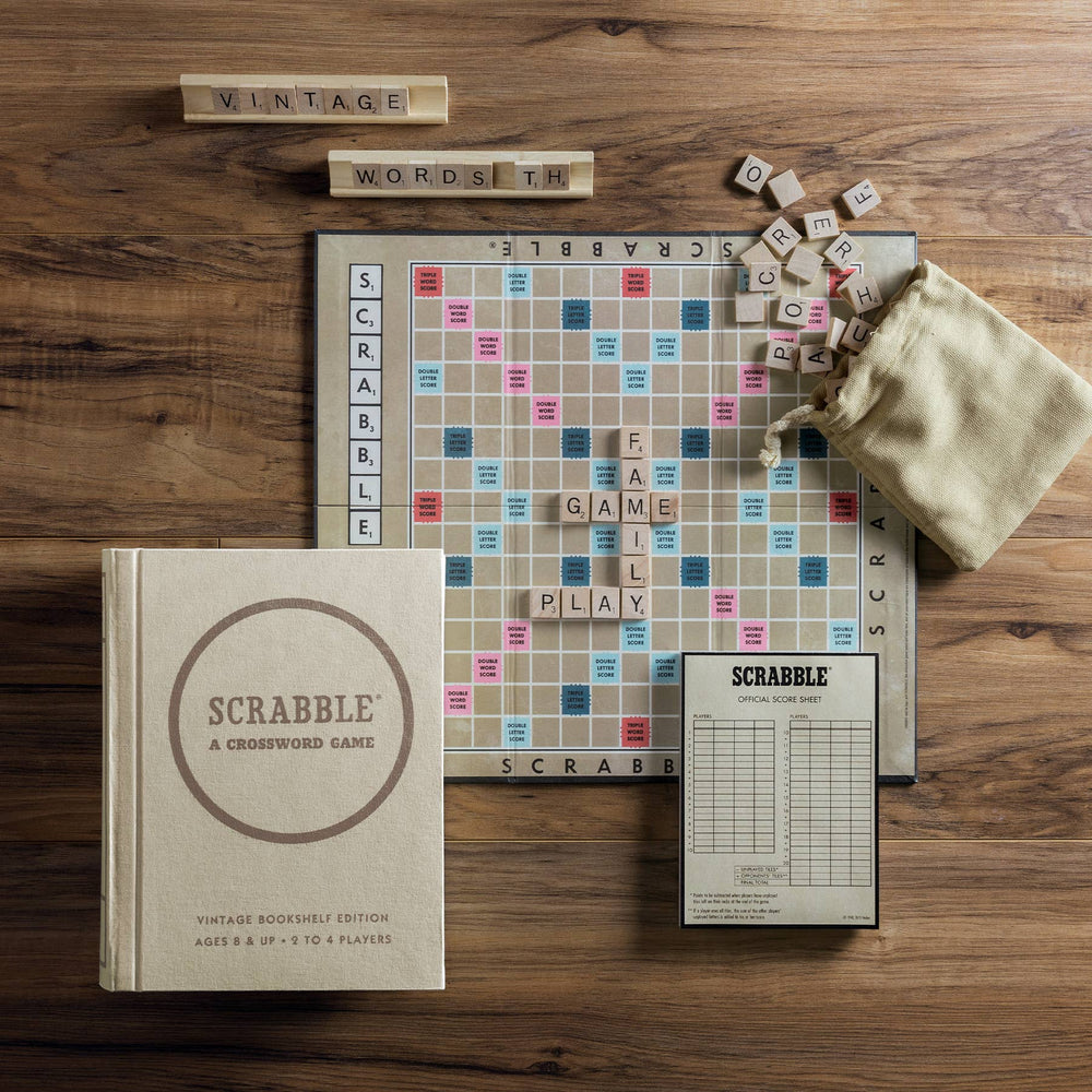 WS Game Company Scrabble Vintage Bookshelf Edition - Victoria's Toy Station