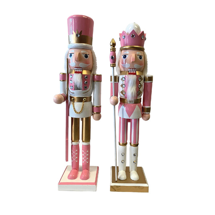 14" Pink & Gold Nutcrackers 2 Assorted