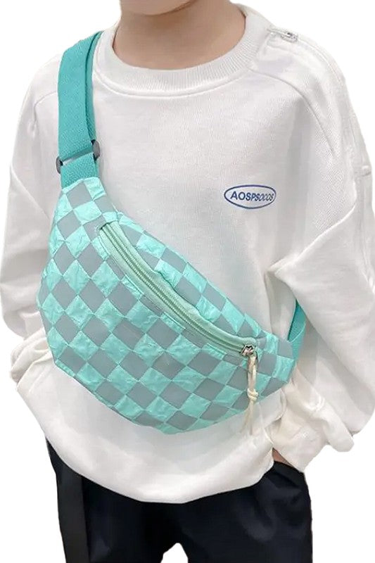 Checkered Plaid Crinkle Waist Bum Bag - Victoria's Toy Station