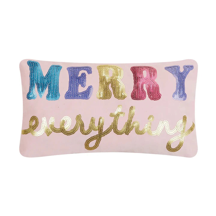 Merry Every Sequin Embroidered Pillow - Victoria's Toy Station