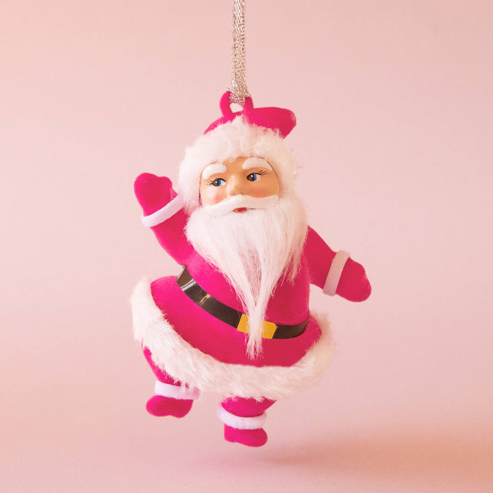 Retro Dancing Christmas Santa Ornament