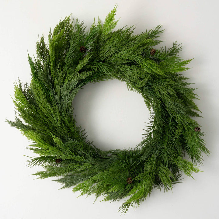 Sullivans Home Decor - LUSH GREEN CEDAR WREATH - Victoria's Toy Station