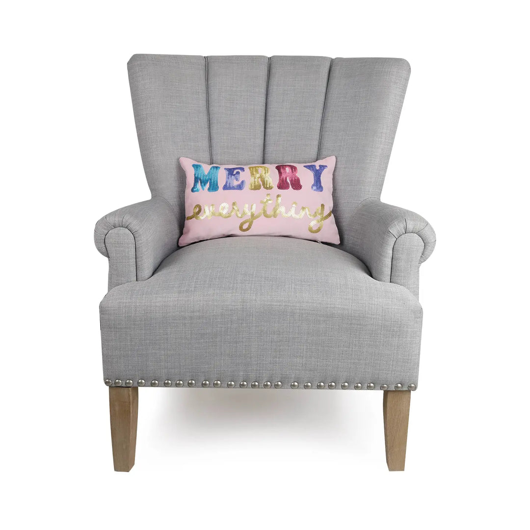 Merry Every Sequin Embroidered Pillow - Victoria's Toy Station