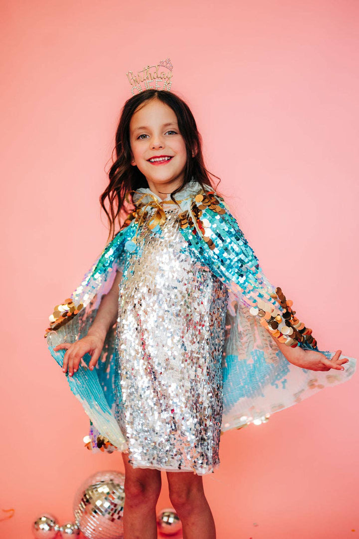 Blue Fancy Sequin Cape - Victoria's Toy Station