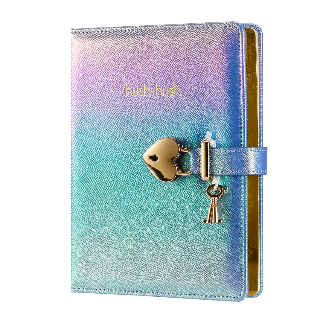 Victoria's Journals - Heart Lock Diary for Girls with Key (Iridescent Blue) - Victoria's Toy Station