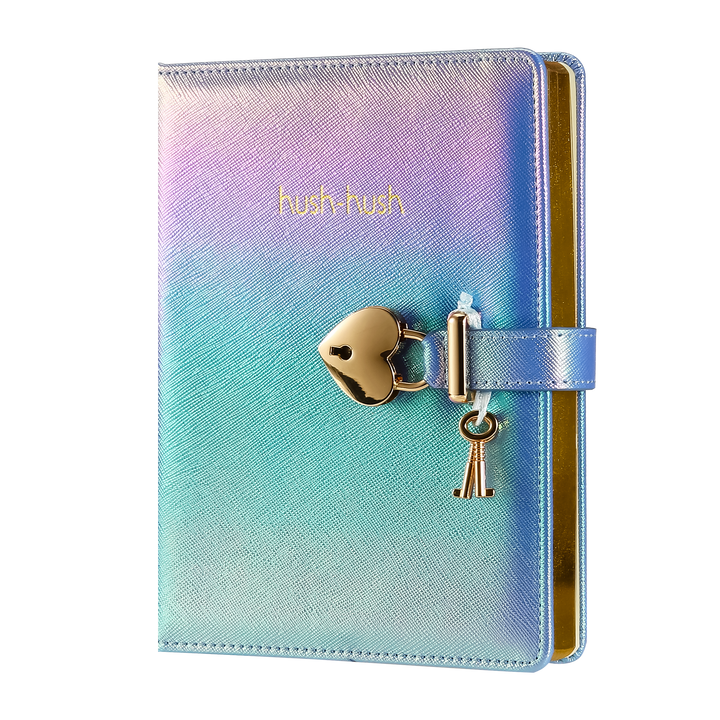 Victoria's Journals - Heart Lock Diary for Girls with Key (Iridescent Blue) - Victoria's Toy Station