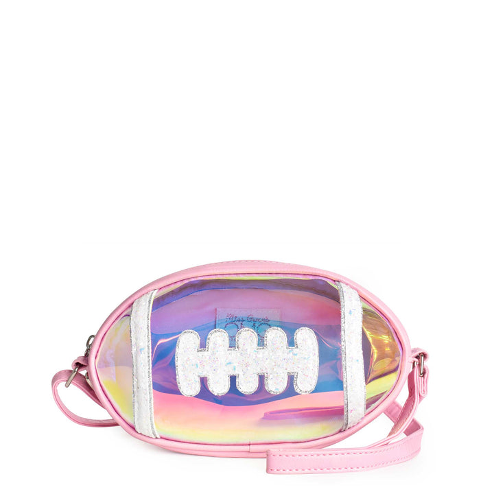 Football-Shaped Clear Glazed Crossbody Bag - Victoria's Toy Station