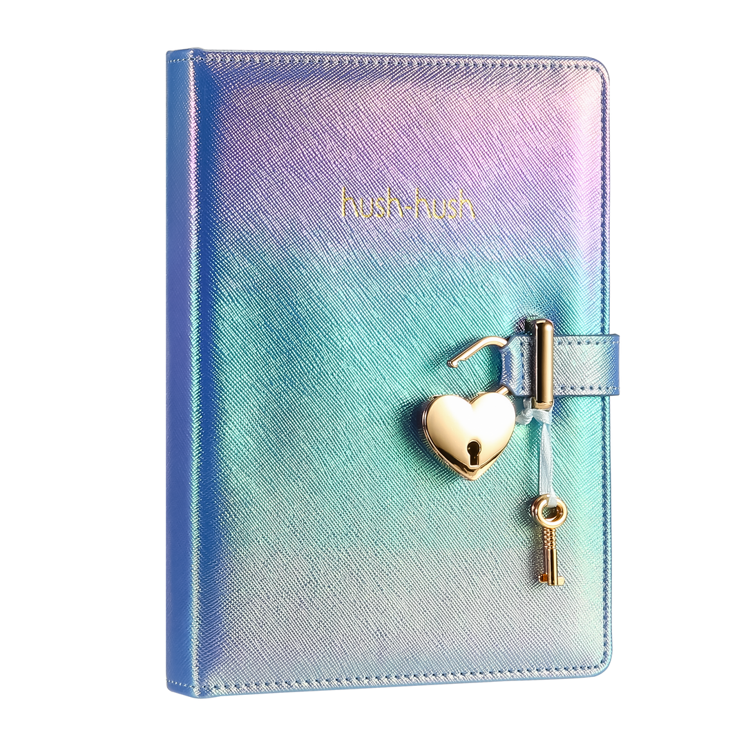 Victoria's Journals - Heart Lock Diary for Girls with Key (Iridescent Blue) - Victoria's Toy Station