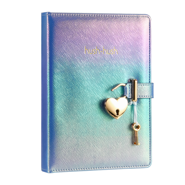 Victoria's Journals - Heart Lock Diary for Girls with Key (Iridescent Blue) - Victoria's Toy Station